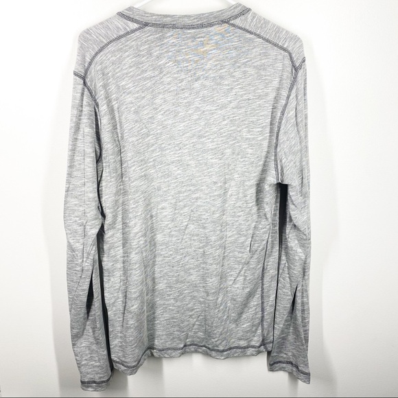 Vintage 1946 Washed Stoned & Beaten Long Sleeve Henley Shirt Sz Large - Picture 5 of 6